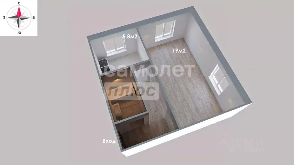 1-к кв. Самарская область, Тольятти ул. Мира, 68 (30.4 м) - Фото 2