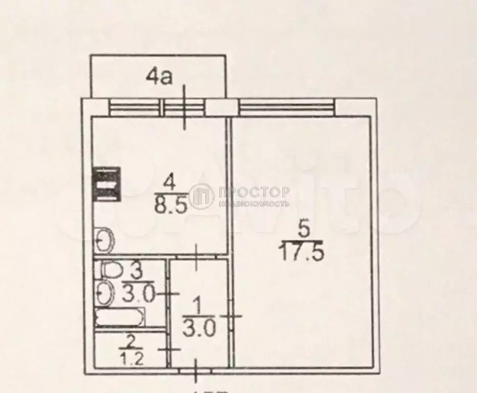 1-к. квартира, 33,2 м, 9/9 эт. - Фото 0