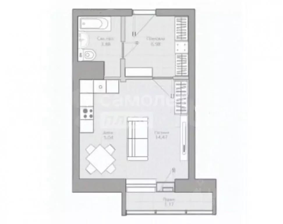 1-к кв. Татарстан, Казань ул. Ярышлар, 2Б (31.4 м) - Фото 1