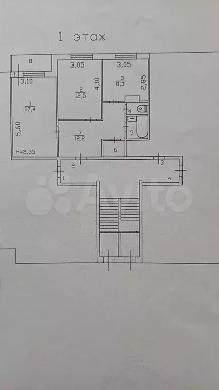 2-к. квартира, 58,8 м, 1/5 эт. - Фото 0