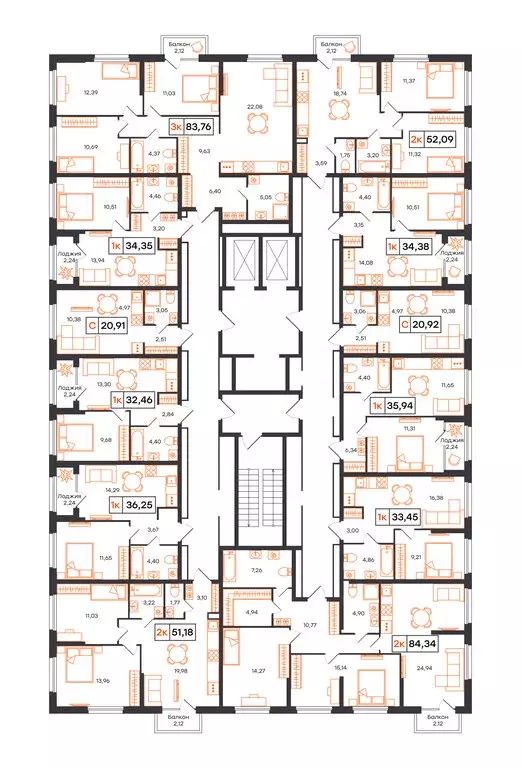 1-комнатная квартира: Тюмень, Полевая улица, 117к13 (34.35 м) - Фото 2