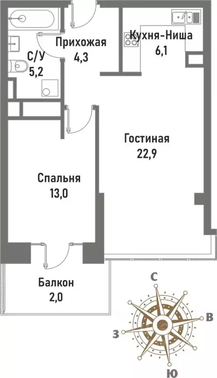 2-к кв. Москва ул. Матросская Тишина, 12 (52.6 м) - Фото 0