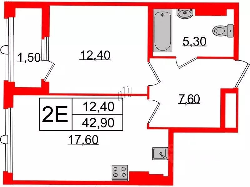 1-к кв. Санкт-Петербург Миргородская ул., 10 (42.9 м) - Фото 0