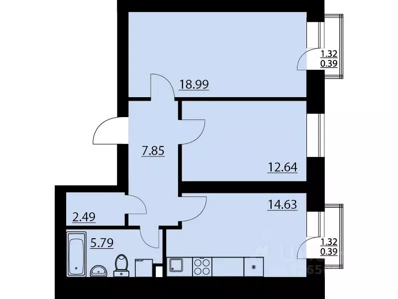2-к кв. Воронежская область, Рамонский район, Яменское с/пос, пос. ... - Фото 1