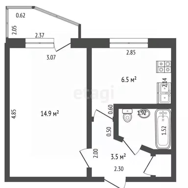 1-к кв. Московская область, Дмитров ДЗФС мкр, 8 (29.1 м) - Фото 2