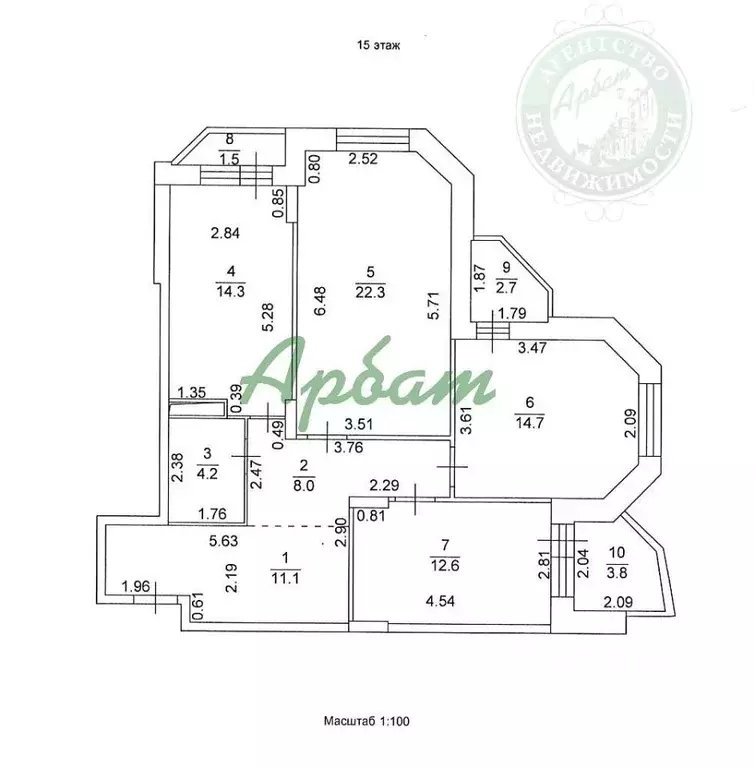 3-к кв. Тверская область, Тверь ул. Коминтерна, 91 (95.4 м) - Фото 1