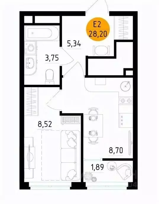 1-к кв. Рязанская область, Рязань Центральный кв-л,  (39.0 м) - Фото 1