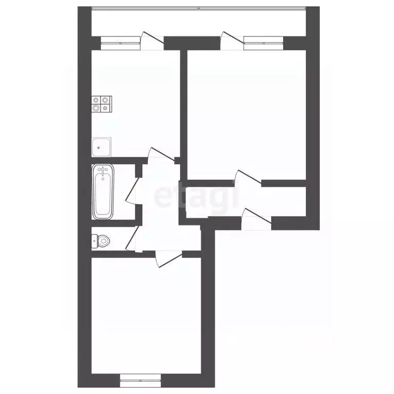 2-к кв. Воронежская область, Борисоглебск ул. Терешковой, 16А (50.3 м) - Фото 2