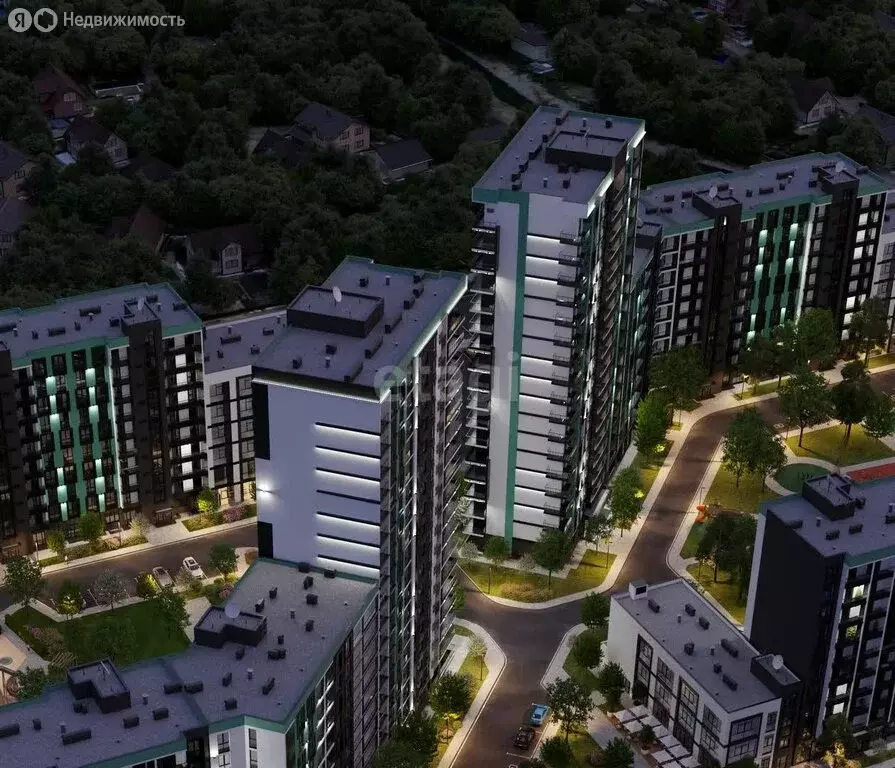 1-комнатная квартира: село Небуг, ЖК Botanica Hills (38.31 м) - Фото 1