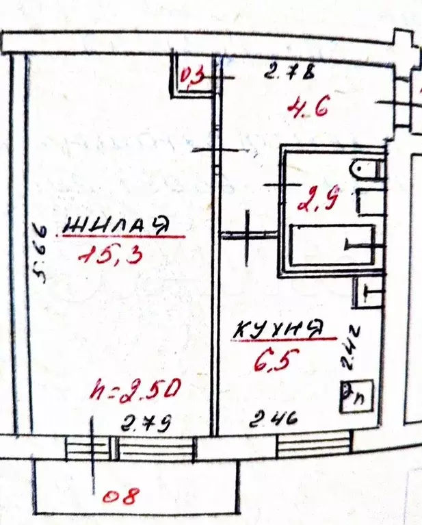 1-к. квартира, 30 м, 3/5 эт. - Фото 0