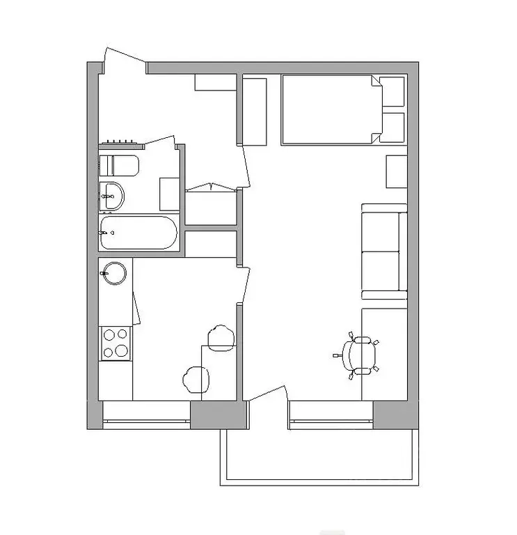 1-к кв. Москва Авиационная ул., 68 (31.0 м) - Фото 2