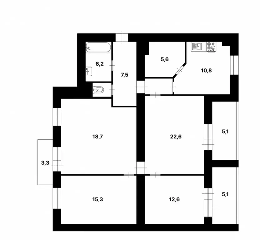 3-к кв. Санкт-Петербург Приморский просп., 159 (109.0 м) - Фото 2