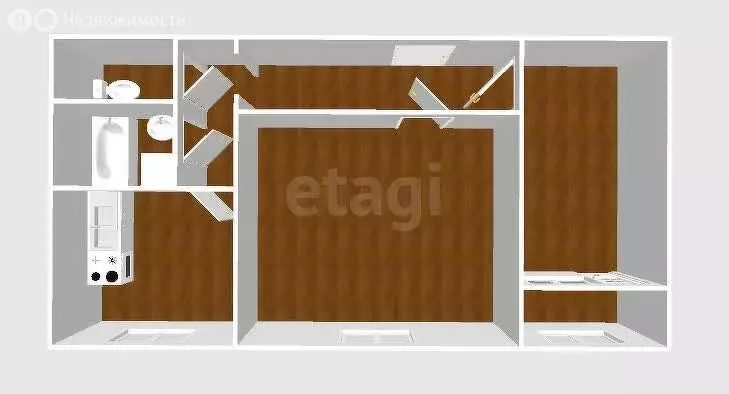 2-комнатная квартира: Южно-Сахалинск, Комсомольская улица, 233А (53 м) - Фото 1