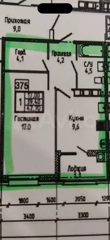 1-к. квартира, 42,7 м, 12/24 эт. - Фото 0