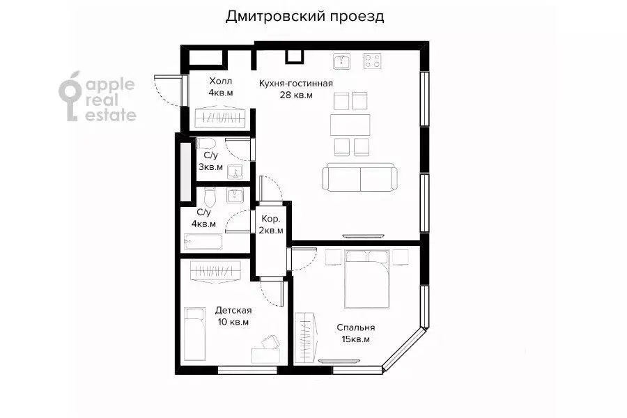 3-к кв. Москва Дмитровский проезд, 1 (67.0 м) - Фото 1