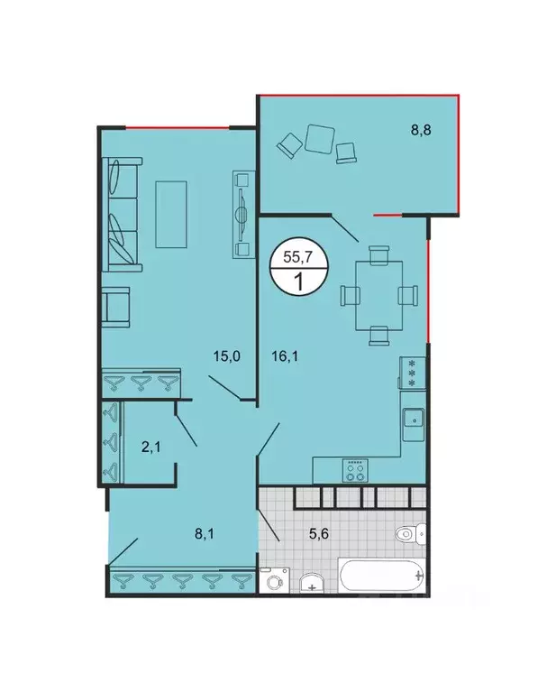 1-к кв. Ставропольский край, Ставрополь № 10 мкр, Квартал 204 жилой ... - Фото 1