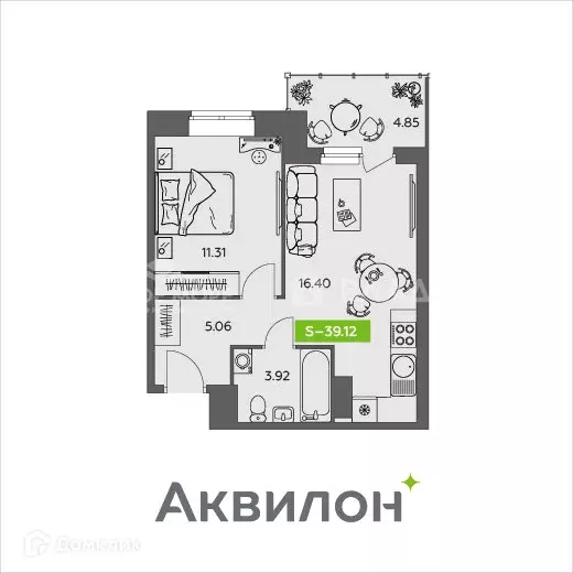Продаётся 1-к квартира, 39.12 м - Фото 0