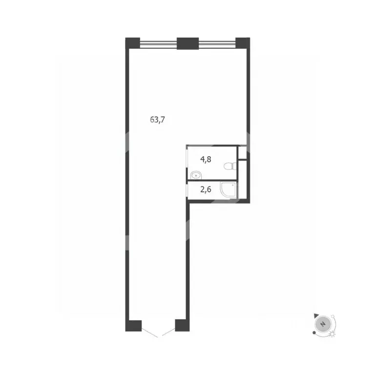 Помещение свободного назначения в Москва 3-я оч., Шагал жилой ... - Фото 2