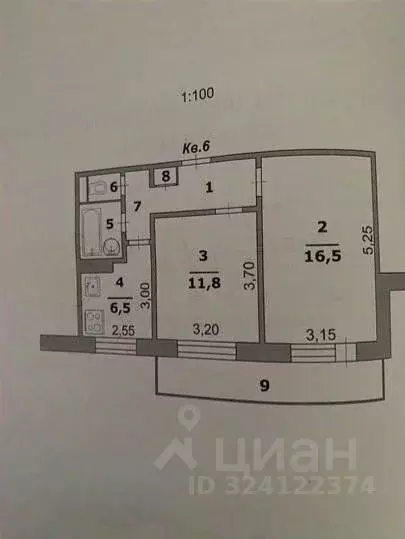 2-к кв. Белгородская область, Белгород ул. Губкина, 6 (45.2 м) - Фото 1