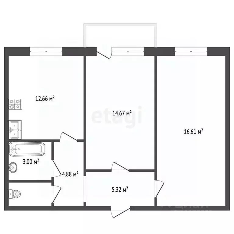 2-к кв. Ямало-Ненецкий АО, Ноябрьск Вынгапуровский мкр, ул. Пионерная, ... - Фото 1