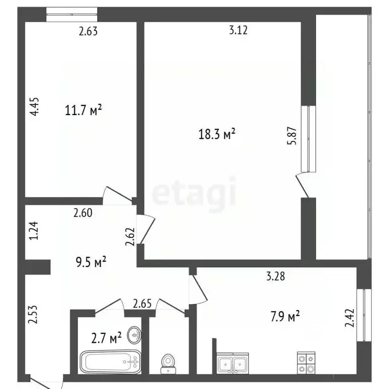 2-к кв. Московская область, Подольск Климовск мкр, ул. Заводская, 24 ... - Фото 2