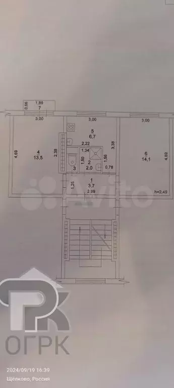 2-к. квартира, 40,8 м, 2/5 эт. - Фото 0