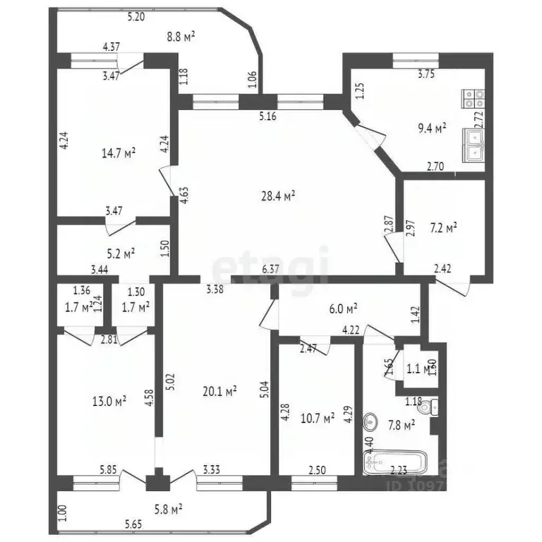 5-к кв. Башкортостан, Стерлитамак ул. Худайбердина, 222 (126.8 м) - Фото 1