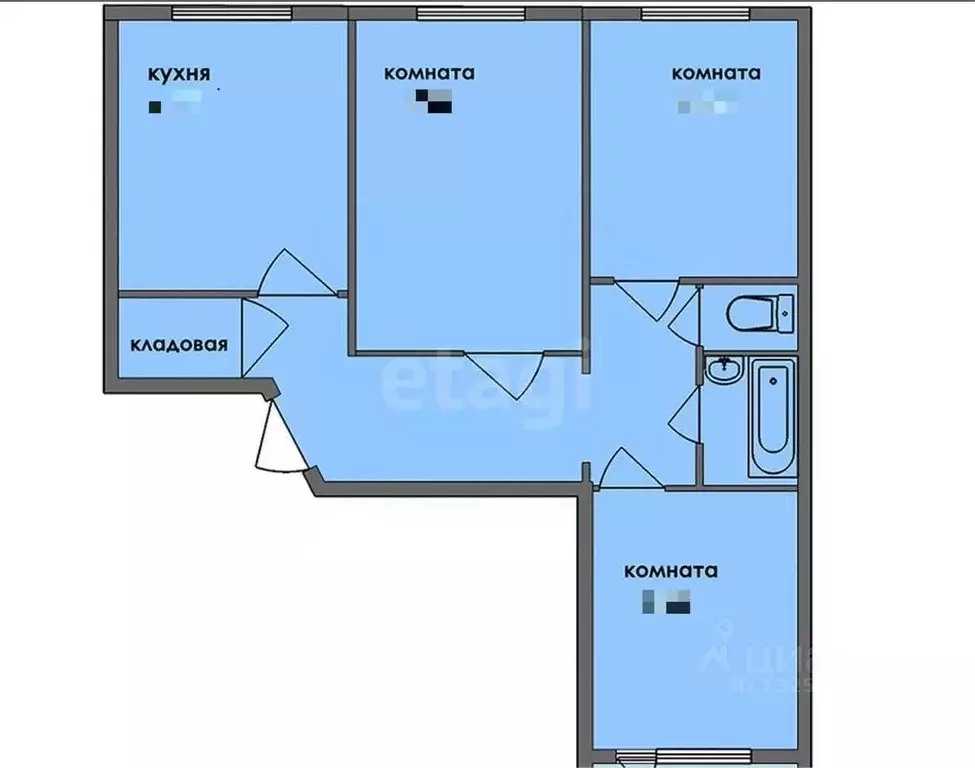 3-к кв. Липецкая область, Грязи ул. Семашко, 23 (72.4 м) - Фото 2