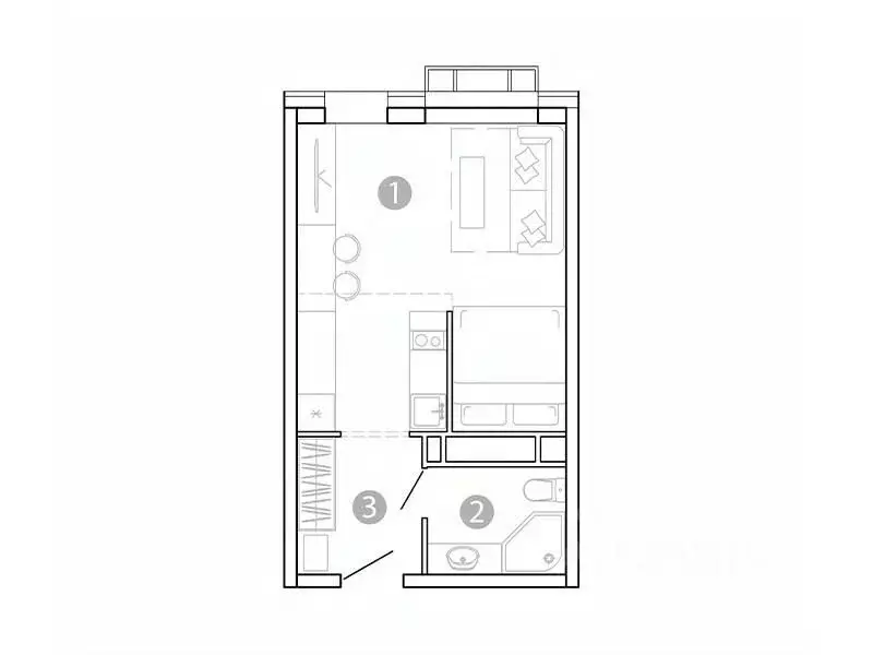1-к кв. Забайкальский край, Чита 1-я Коллективная ул., 6 СТР (29.22 м) - Фото 1
