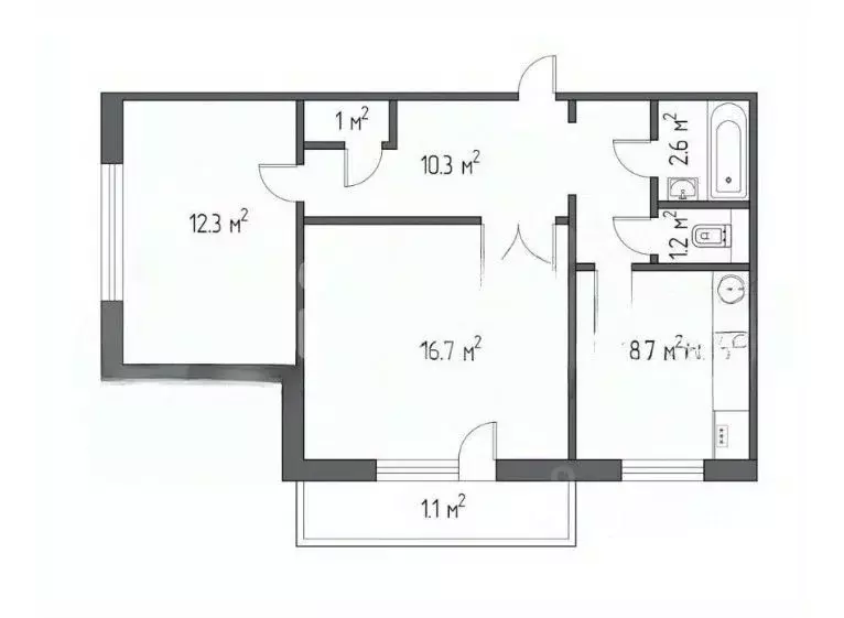 2-к кв. Красноярский край, Красноярск Новосибирская ул., 31 (53.9 м) - Фото 1