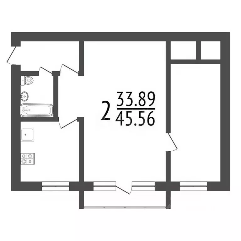 2-к кв. Тульская область, Тула ул. Металлургов, 78 (46.0 м) - Фото 2