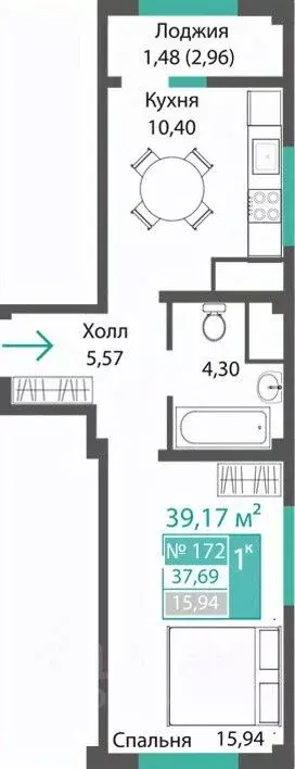 1-к кв. Крым, Симферопольский район, с. Мирное ПроПолис жилой комплекс ... - Фото 0