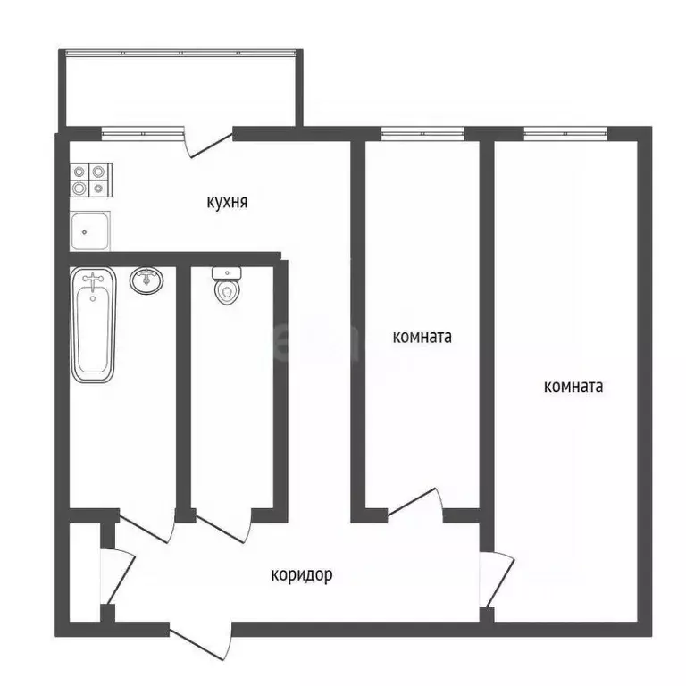 2-к кв. Воронежская область, Семилуки Транспортная ул., 14/2 (47.0 м) - Фото 1