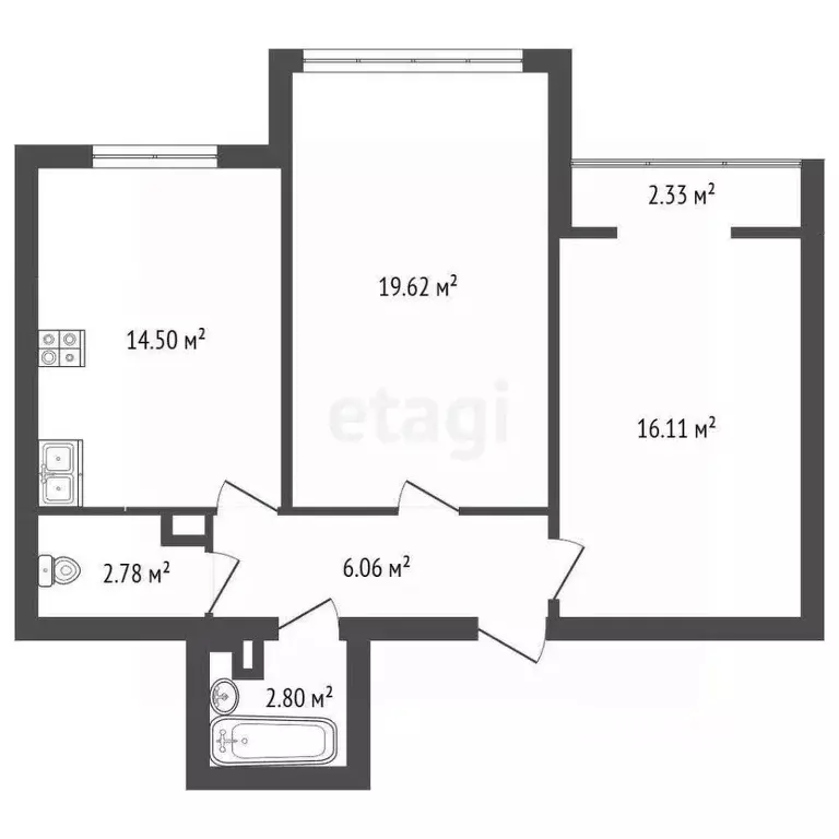 2-к кв. Севастополь ул. Челнокова, 17к1 (65.0 м) - Фото 2