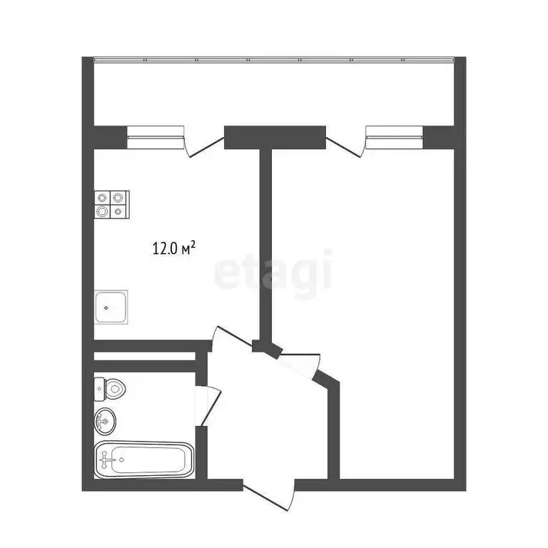 1-комнатная квартира: Тюмень, Заречный проезд, 43 (44.3 м) - Фото 0