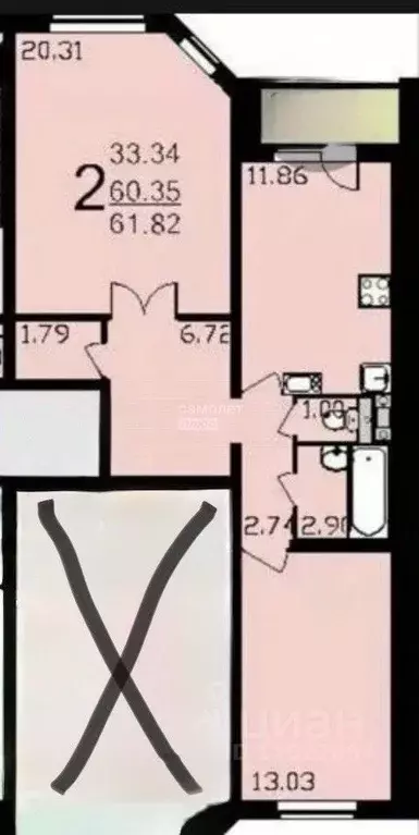 2-к кв. Московская область, Серпухов Спортивная ул., 8к2 (60.3 м) - Фото 2