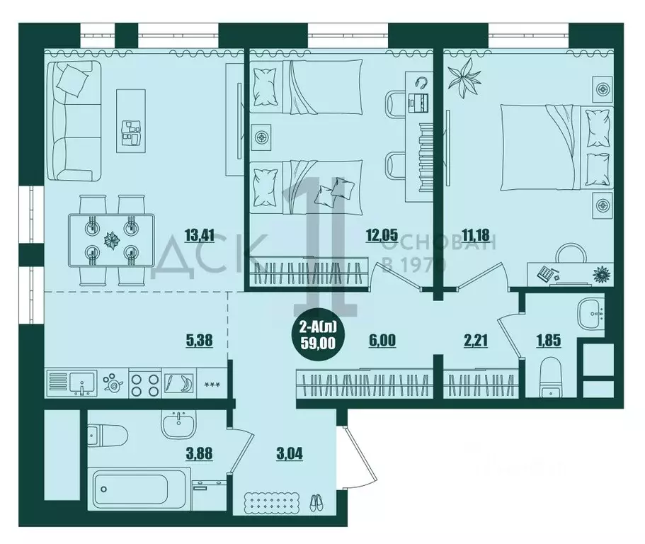 2-к кв. Ханты-Мансийский АО, Сургут 39-й мкр, Крылов жилой комплекс ... - Фото 1