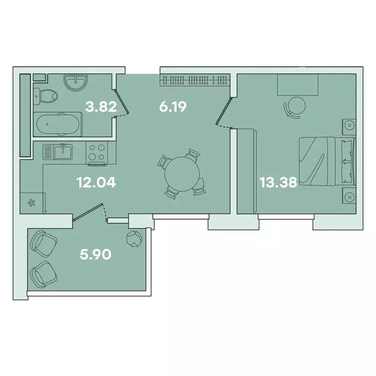 1-комнатная квартира: Иркутск, улица Петрова, 18 (41.33 м) - Фото 0