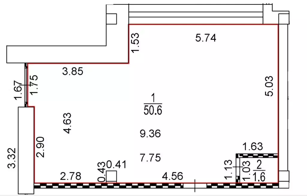 Помещение свободного назначения в Москва Подъемная ул., 14С37 (52 м) - Фото 1