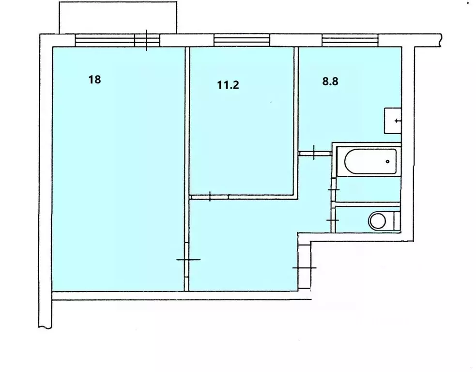 2-к кв. Красноярский край, Красноярск просп. 60 лет Образования СССР, ... - Фото 2