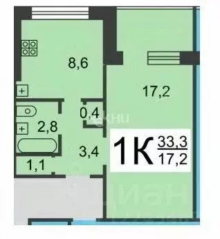 1-к кв. Нижегородская область, Нижний Новгород Мещерское Озеро ... - Фото 1