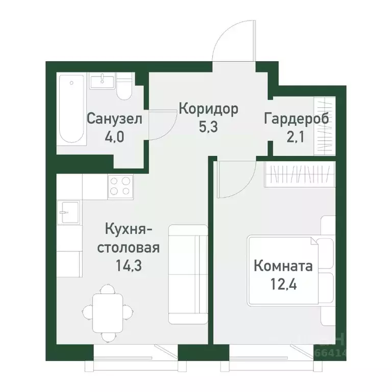 1-к кв. Челябинская область, Челябинский городской округ, пос. ... - Фото 0