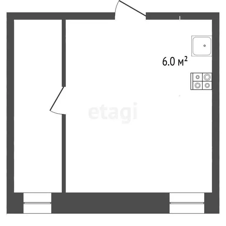 Квартира-студия: Севастополь, посёлок Любимовка, Южногородская улица, ... - Фото 1