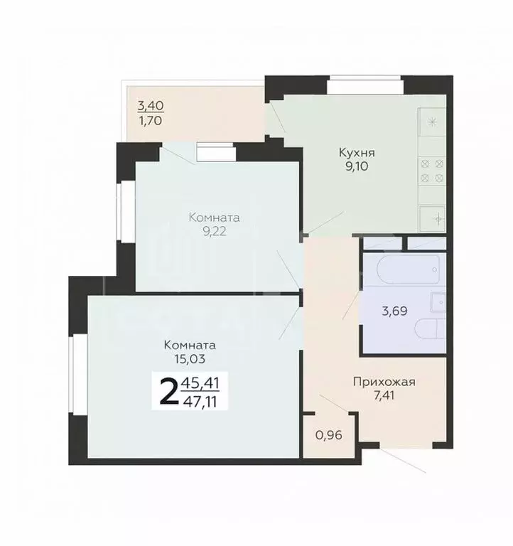 2-комнатная квартира: Воронеж, Острогожская улица, 156/2 (48 м) - Фото 0