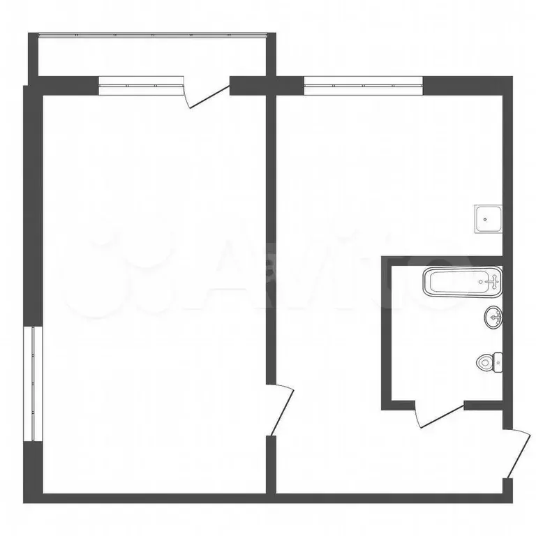 1-к. квартира, 31,4 м, 4/4 эт. - Фото 0