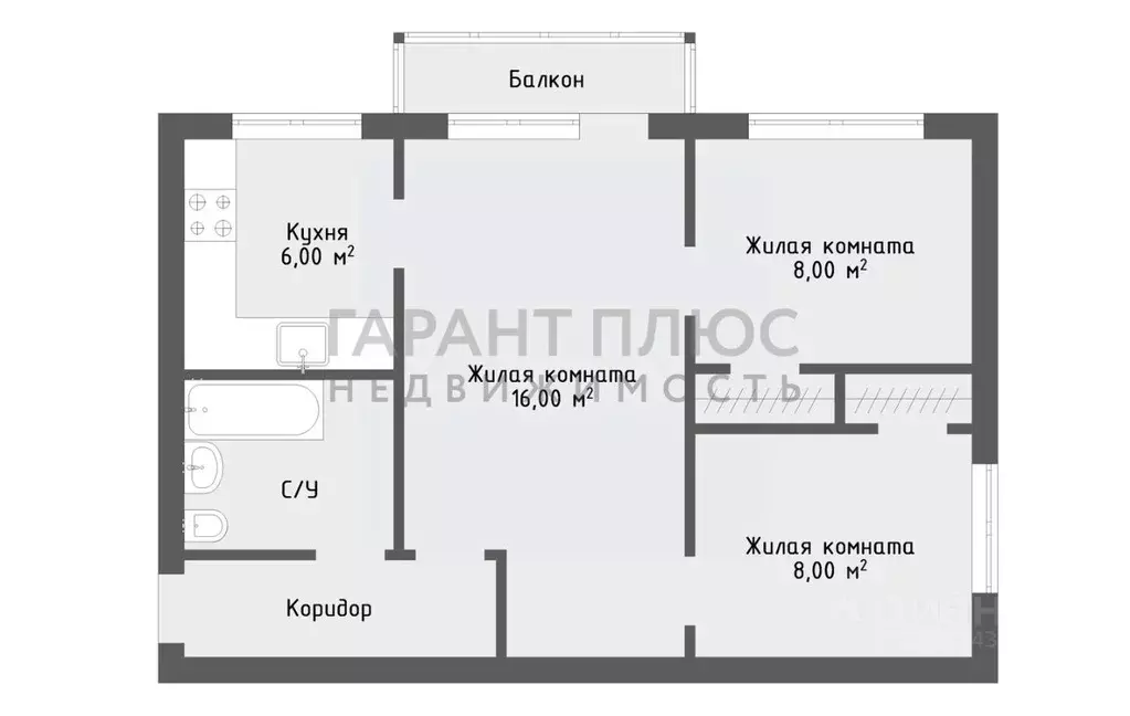 3-к кв. Липецкая область, Липецк ул. П.А. Папина, 21/3 (48.0 м) - Фото 2
