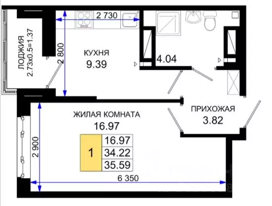 1-к кв. Ростовская область, Ростов-на-Дону Нефтекачка кв-л, Октябрь ... - Фото 0