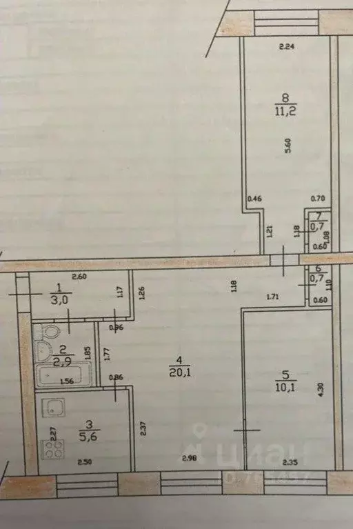 3-к кв. Татарстан, Казань ул. Лейтенанта Красикова, 7 (54.3 м) - Фото 1