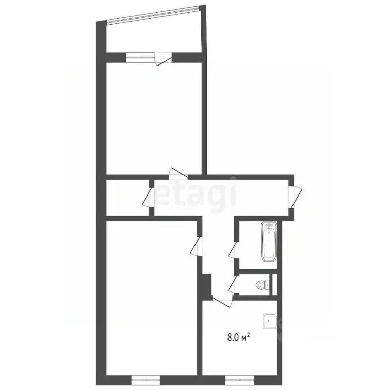 2-к кв. Челябинская область, Озерск ул. Монтажников, 54 (60.0 м) - Фото 2