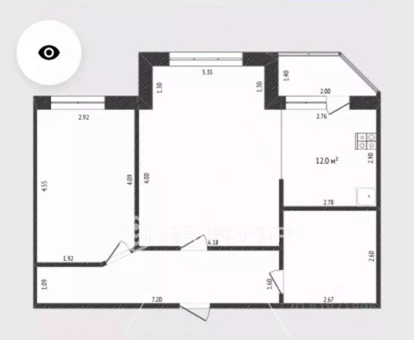 2-к кв. Ханты-Мансийский АО, Сургут ул. Чехова, 14/2 (59.4 м) - Фото 1